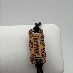Laser Engraved Wood “Forever” Adjustable Bracelet